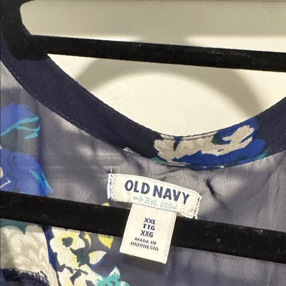 Old Navy Navy Blue Floral Long Sleeve Dress - Picture 2 of 4
